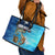 Texas Flag Fishing Leather Tote Bag with Ocean Fish Graphic and Blue Water Background - Wonder Print Shop