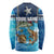 Texas Flag Fishing Long Sleeve Shirt with Ocean Fish Graphic and Blue Water Background - Wonder Print Shop