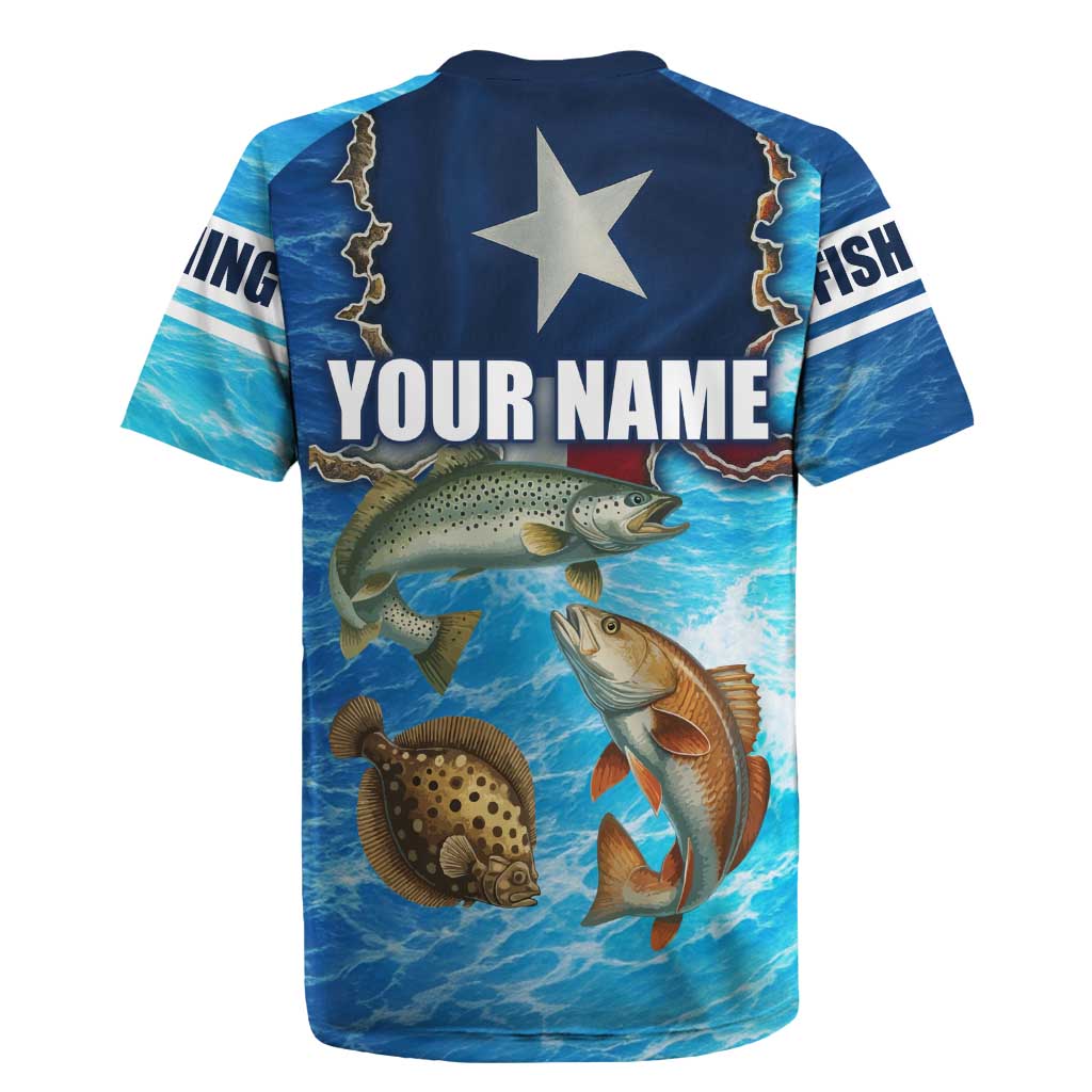 Texas Flag Fishing Rugby Jersey with Ocean Fish Graphic and Blue Water Background - Wonder Print Shop
