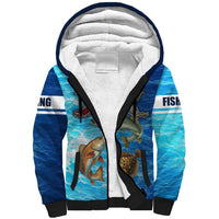 Texas Flag Fishing Sherpa Hoodie with Ocean Fish Graphic and Blue Water Background - Wonder Print Shop
