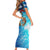 Texas Flag Fishing Short Sleeve Bodycon Dress with Ocean Fish Graphic and Blue Water Background - Wonder Print Shop