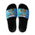 Texas Flag Fishing Slide Sandals with Ocean Fish Graphic and Blue Water Background - Wonder Print Shop