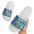 Texas Flag Fishing Slide Sandals with Ocean Fish Graphic and Blue Water Background - Wonder Print Shop