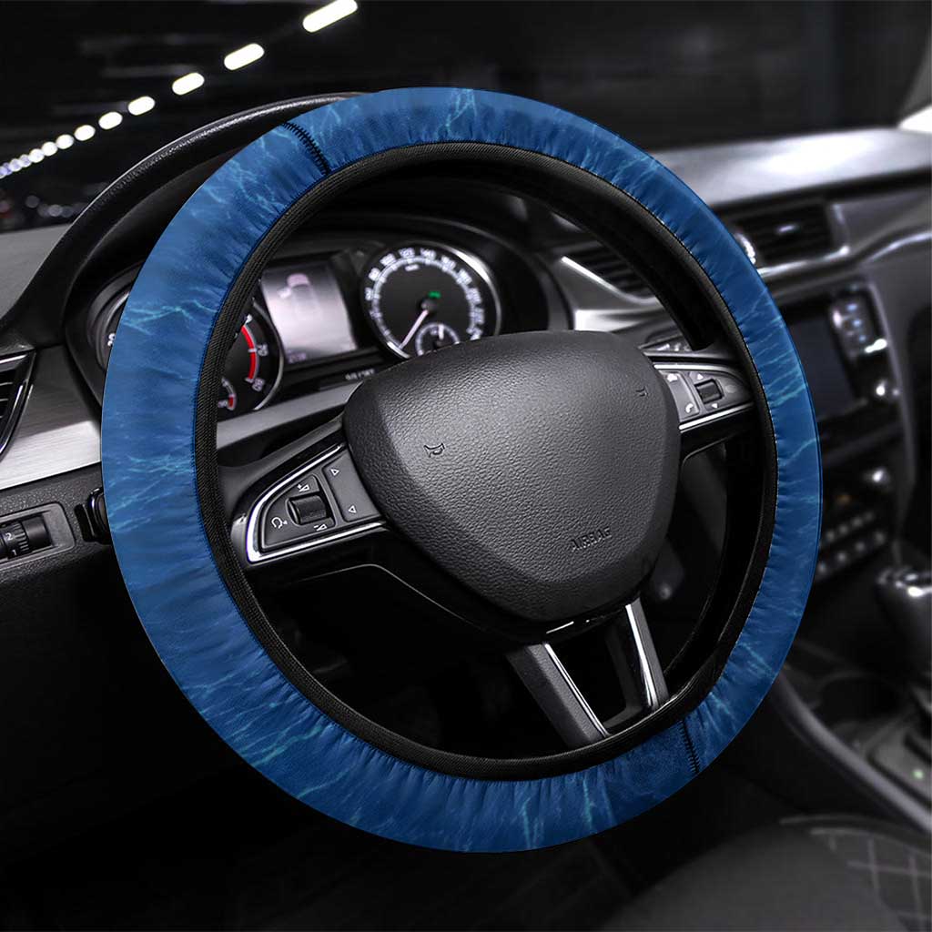 Texas Flag Fishing Steering Wheel Cover with Ocean Fish Graphic and Blue Water Background - Wonder Print Shop