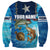 Texas Flag Fishing Sweatshirt with Ocean Fish Graphic and Blue Water Background - Wonder Print Shop