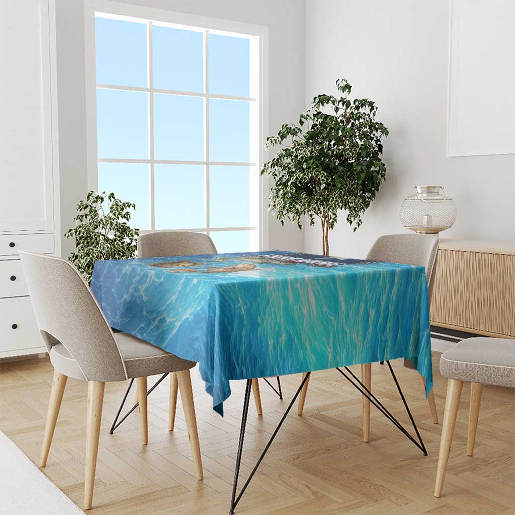 Texas Flag Fishing Tablecloth with Ocean Fish Graphic and Blue Water Background - Wonder Print Shop