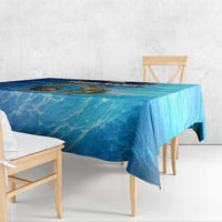 Texas Flag Fishing Tablecloth with Ocean Fish Graphic and Blue Water Background - Wonder Print Shop