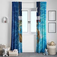 Texas Flag Fishing Window Curtain with Ocean Fish Graphic and Blue Water Background - Wonder Print Shop