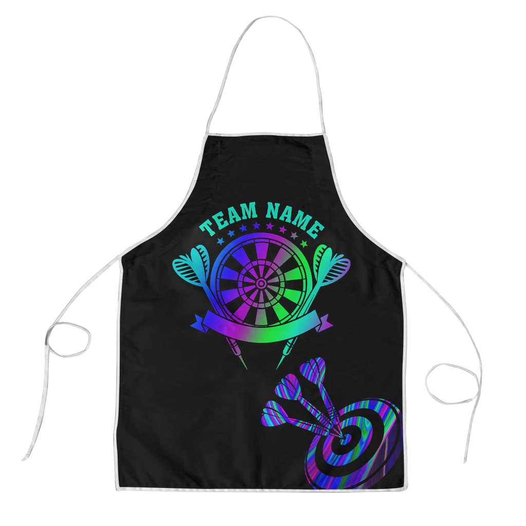 Neon Dartboard Darts Apron with Colorful Target and Psychedelic Swirl Pattern - Wonder Print Shop
