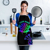 Neon Dartboard Darts Apron with Colorful Target and Psychedelic Swirl Pattern - Wonder Print Shop