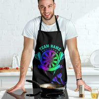 Neon Dartboard Darts Apron with Colorful Target and Psychedelic Swirl Pattern - Wonder Print Shop