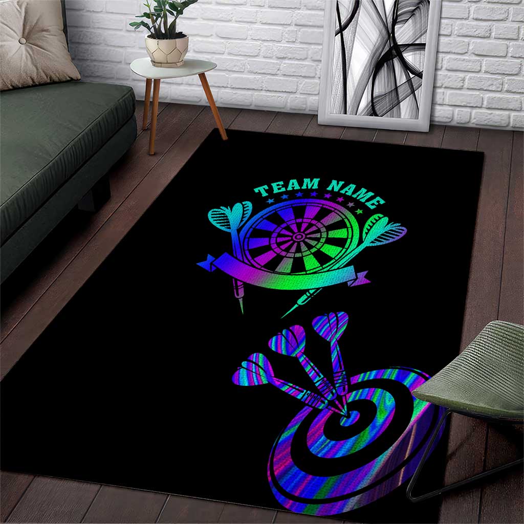 Neon Dartboard Darts Area Rug with Colorful Target and Psychedelic Swirl Pattern - Wonder Print Shop