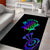 Neon Dartboard Darts Area Rug with Colorful Target and Psychedelic Swirl Pattern - Wonder Print Shop