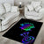 Neon Dartboard Darts Area Rug with Colorful Target and Psychedelic Swirl Pattern - Wonder Print Shop