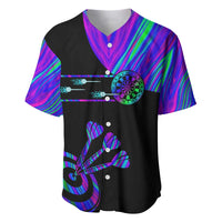 Neon Dartboard Darts Baseball Jersey with Colorful Target and Psychedelic Swirl Pattern - Wonder Print Shop