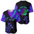 Neon Dartboard Darts Baseball Jersey with Colorful Target and Psychedelic Swirl Pattern - Wonder Print Shop