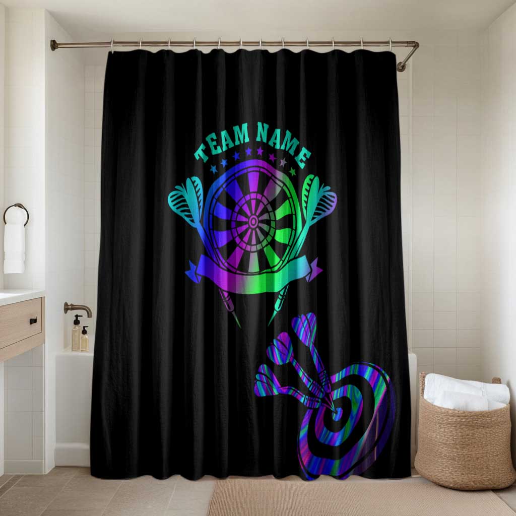 Neon Dartboard Darts Bathroom Set with Colorful Target and Psychedelic Swirl Pattern - Wonder Print Shop