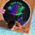 Neon Dartboard Darts Beach Blanket with Colorful Target and Psychedelic Swirl Pattern - Wonder Print Shop