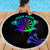 Neon Dartboard Darts Beach Blanket with Colorful Target and Psychedelic Swirl Pattern - Wonder Print Shop