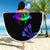 Neon Dartboard Darts Beach Blanket with Colorful Target and Psychedelic Swirl Pattern - Wonder Print Shop