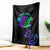 Neon Dartboard Darts Blanket with Colorful Target and Psychedelic Swirl Pattern - Wonder Print Shop