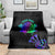Neon Dartboard Darts Blanket with Colorful Target and Psychedelic Swirl Pattern - Wonder Print Shop