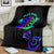Neon Dartboard Darts Blanket with Colorful Target and Psychedelic Swirl Pattern - Wonder Print Shop