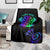 Neon Dartboard Darts Blanket with Colorful Target and Psychedelic Swirl Pattern - Wonder Print Shop