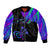 Neon Dartboard Darts Bomber Jacket with Colorful Target and Psychedelic Swirl Pattern - Wonder Print Shop