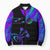 Neon Dartboard Darts Bomber Puffer Jacket with Colorful Target and Psychedelic Swirl Pattern - Wonder Print Shop