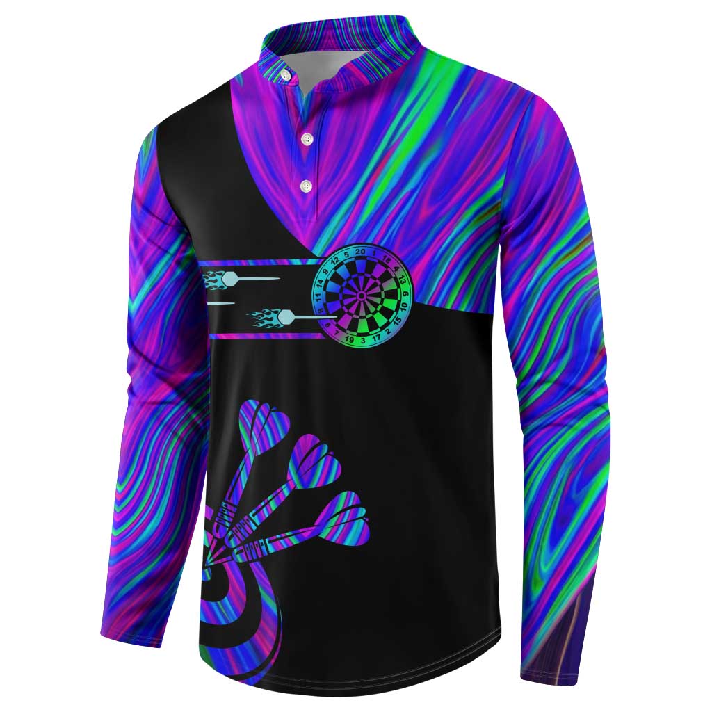 Neon Dartboard Darts Button Sweatshirt with Colorful Target and Psychedelic Swirl Pattern - Wonder Print Shop