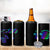Neon Dartboard Darts 4 in 1 Can Cooler Tumbler with Colorful Target and Psychedelic Swirl Pattern - Wonder Print Shop