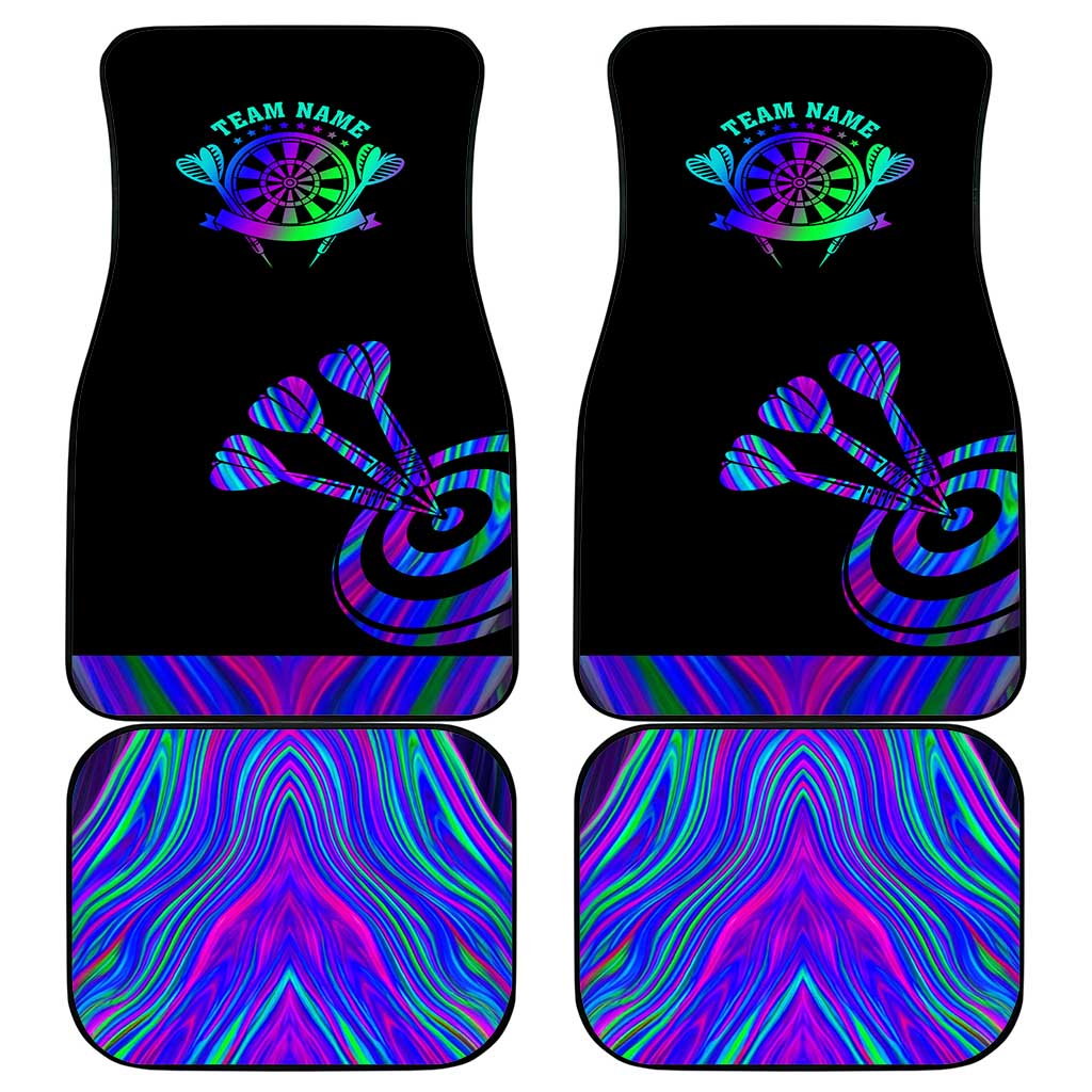 Neon Dartboard Darts Car Mats with Colorful Target and Psychedelic Swirl Pattern - Wonder Print Shop