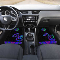 Neon Dartboard Darts Car Mats with Colorful Target and Psychedelic Swirl Pattern - Wonder Print Shop