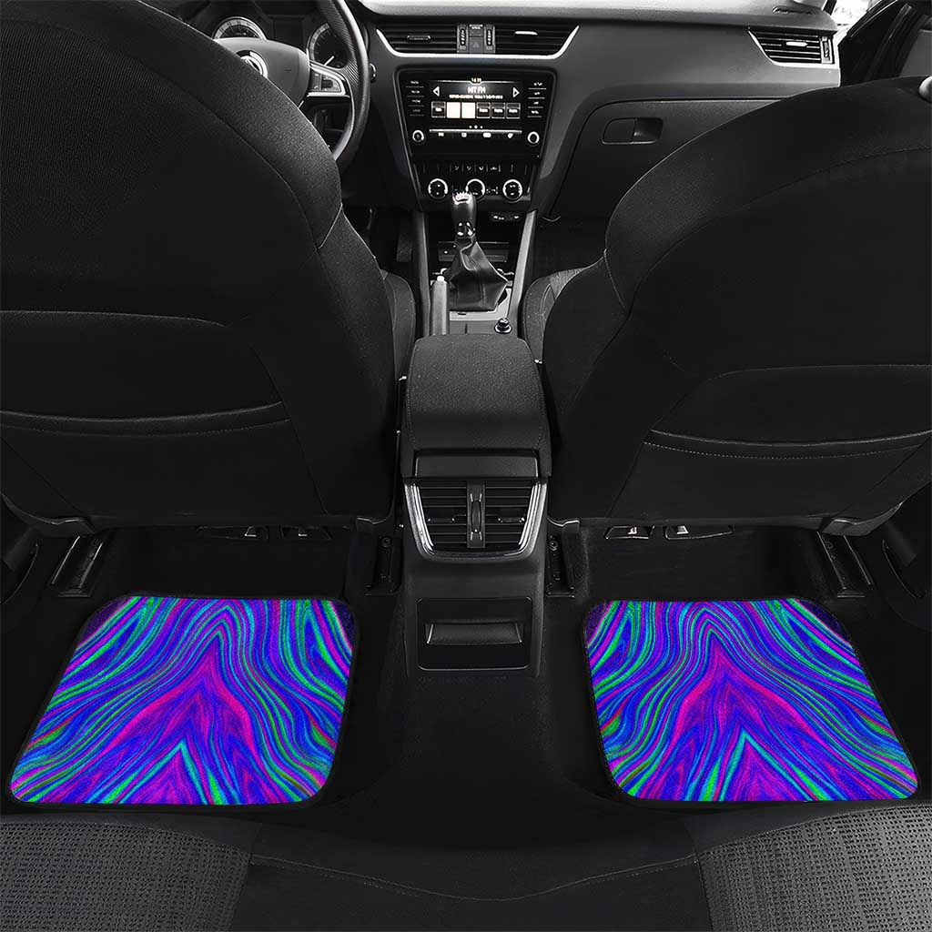 Neon Dartboard Darts Car Mats with Colorful Target and Psychedelic Swirl Pattern - Wonder Print Shop