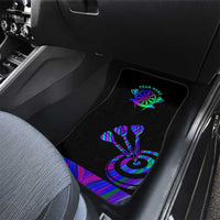 Neon Dartboard Darts Car Mats with Colorful Target and Psychedelic Swirl Pattern - Wonder Print Shop