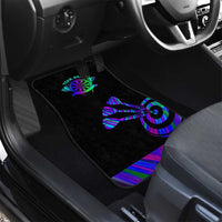 Neon Dartboard Darts Car Mats with Colorful Target and Psychedelic Swirl Pattern - Wonder Print Shop