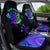 Neon Dartboard Darts Car Seat Cover with Colorful Target and Psychedelic Swirl Pattern - Wonder Print Shop