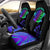 Neon Dartboard Darts Car Seat Cover with Colorful Target and Psychedelic Swirl Pattern - Wonder Print Shop