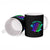 Neon Dartboard Darts Ceramic Mug with Colorful Target and Psychedelic Swirl Pattern - Wonder Print Shop