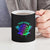 Neon Dartboard Darts Ceramic Mug with Colorful Target and Psychedelic Swirl Pattern - Wonder Print Shop