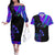 Neon Dartboard Darts Couples Matching Off The Shoulder Long Sleeve Dress and Hawaiian Shirt with Colorful Target and Psychedelic Swirl Pattern - Wonder Print Shop