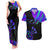 Neon Dartboard Darts Couples Matching Tank Maxi Dress and Hawaiian Shirt with Colorful Target and Psychedelic Swirl Pattern - Wonder Print Shop