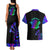 Neon Dartboard Darts Couples Matching Tank Maxi Dress and Hawaiian Shirt with Colorful Target and Psychedelic Swirl Pattern - Wonder Print Shop