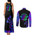 Neon Dartboard Darts Couples Matching Tank Maxi Dress and Long Sleeve Button Shirt with Colorful Target and Psychedelic Swirl Pattern - Wonder Print Shop