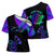 Neon Dartboard Darts Cross Shoulder Shirt with Colorful Target and Psychedelic Swirl Pattern - Wonder Print Shop