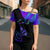 Neon Dartboard Darts Cross Shoulder Shirt with Colorful Target and Psychedelic Swirl Pattern - Wonder Print Shop