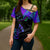 Neon Dartboard Darts Cross Shoulder Shirt with Colorful Target and Psychedelic Swirl Pattern - Wonder Print Shop