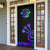 Neon Dartboard Darts Door Cover with Colorful Target and Psychedelic Swirl Pattern - Wonder Print Shop