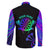 Neon Dartboard Darts Family Matching Long Sleeve Bodycon Dress and Hawaiian Shirt with Colorful Target and Psychedelic Swirl Pattern - Wonder Print Shop